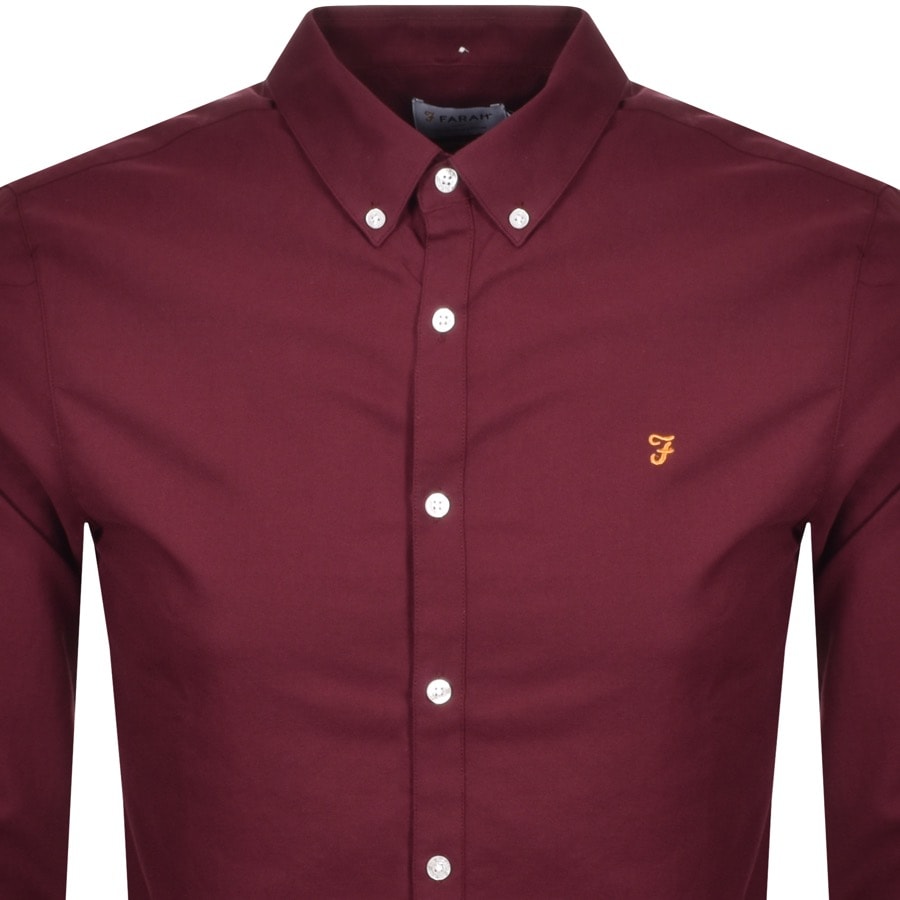Alternative Image for ProductFarah Vintage Brewer Long Sleeve Shirt Burgundy2